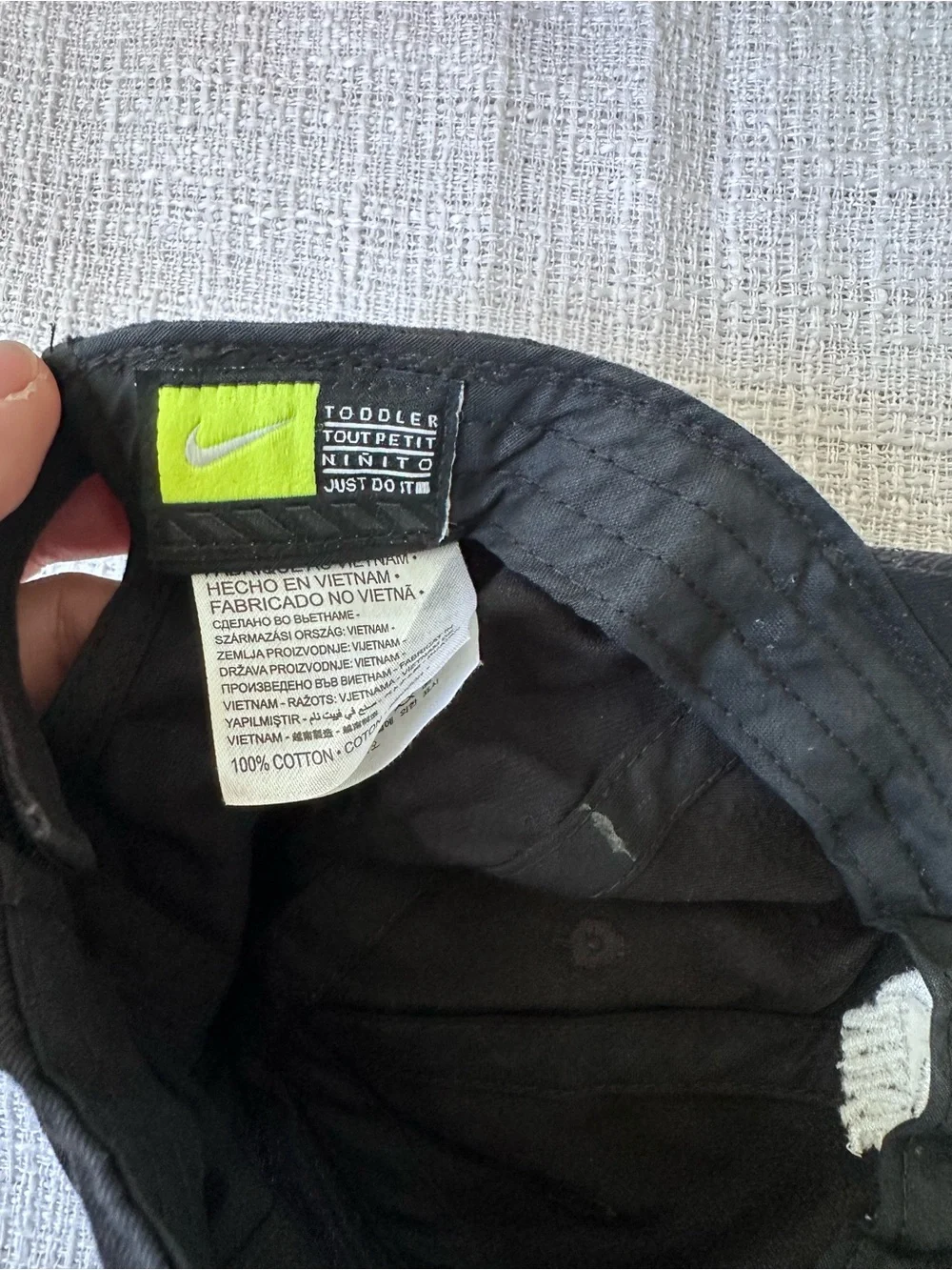 Nikes toddler' Black Swoosh Baseball Cap